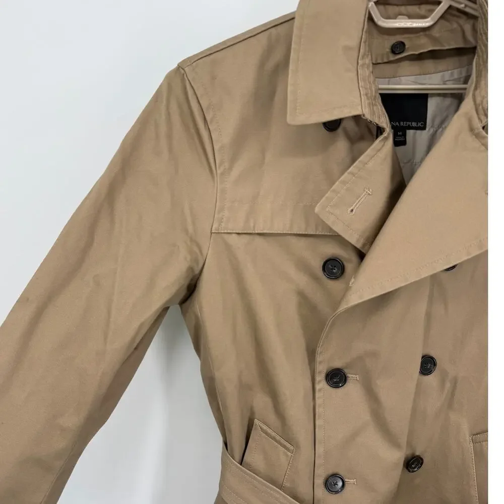 Banana Republic Classic Mens Trench Coat Removable Liner Size Medium NEW